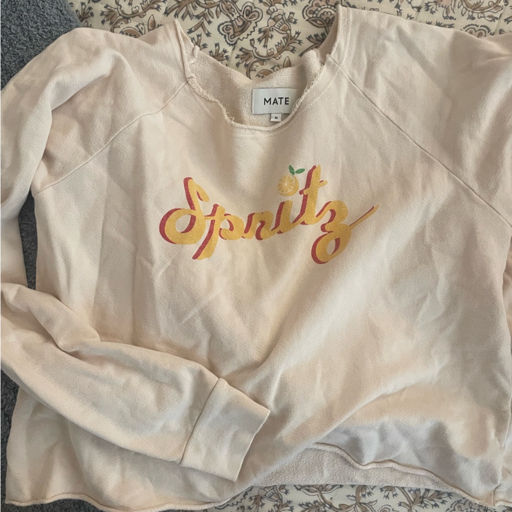 MATE the Label Cream Pullover with Orange and Yellow Design